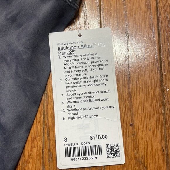 NWT lululemon align HR pant 25” diamond dye pitch graphite grey - Picture 9 of 11